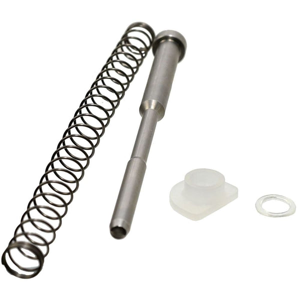 Airsoft recoil spring guide for consistent blowback performance