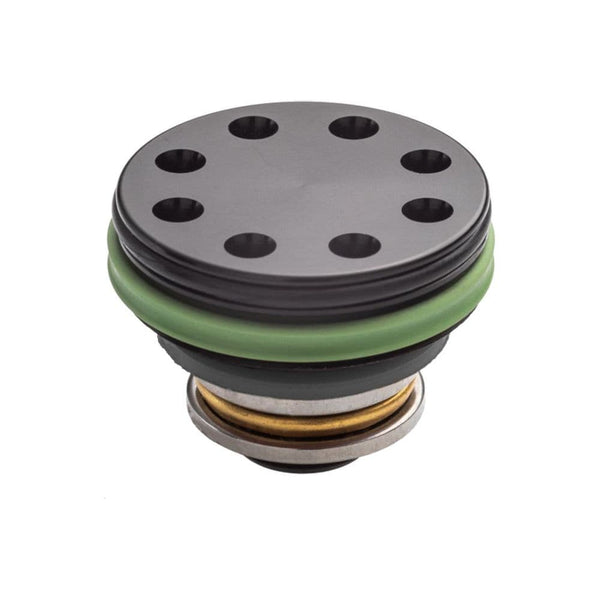 Ventilated AEG piston head for improved air seal performance