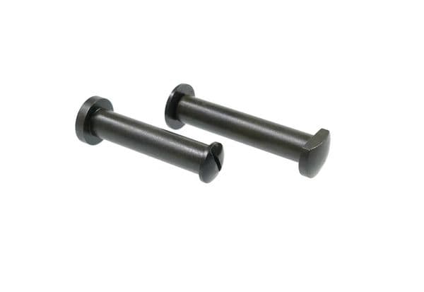 Airsoft body pins for securing receivers and components