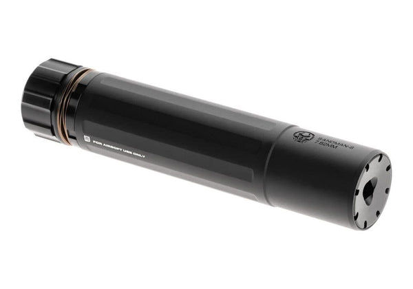Threaded airsoft suppressors for rifles and pistols