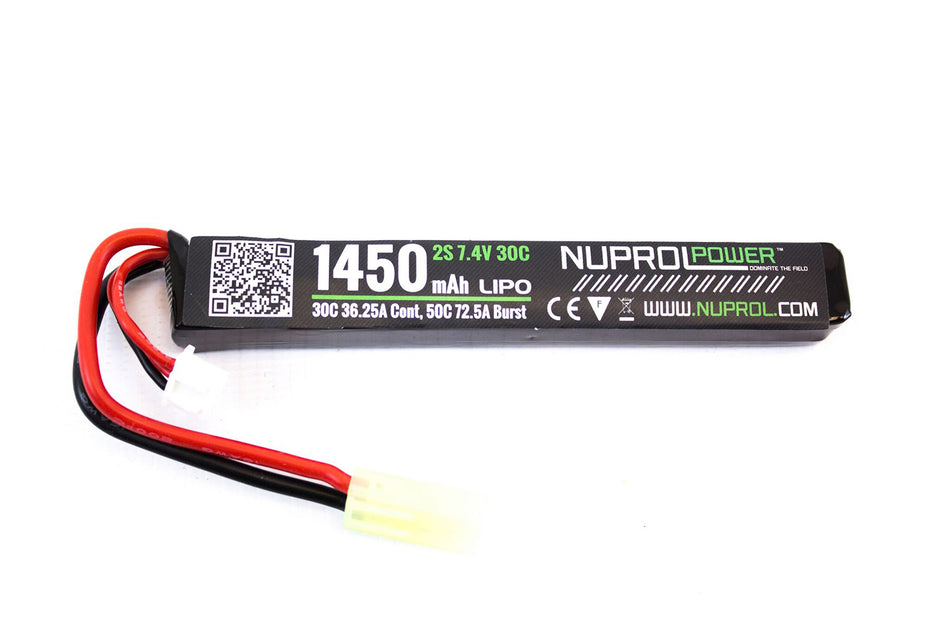 Nuprol Airsoft 7.4v 1450Mah 30c Lipo Stick Battery Mini Tamiya