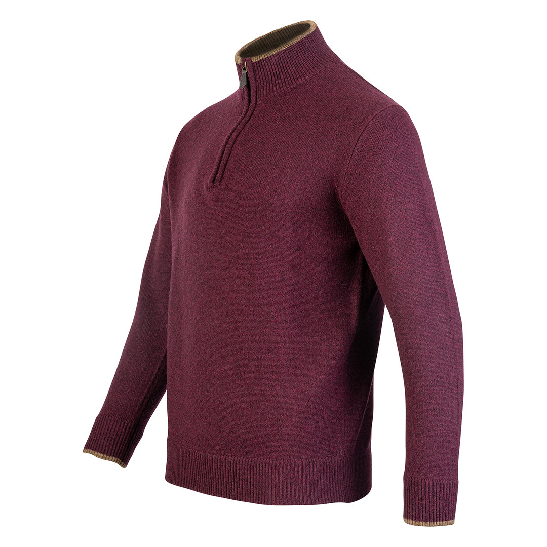 Jack Pyke Ashcombe Mens Pullover Zipknit Plum 