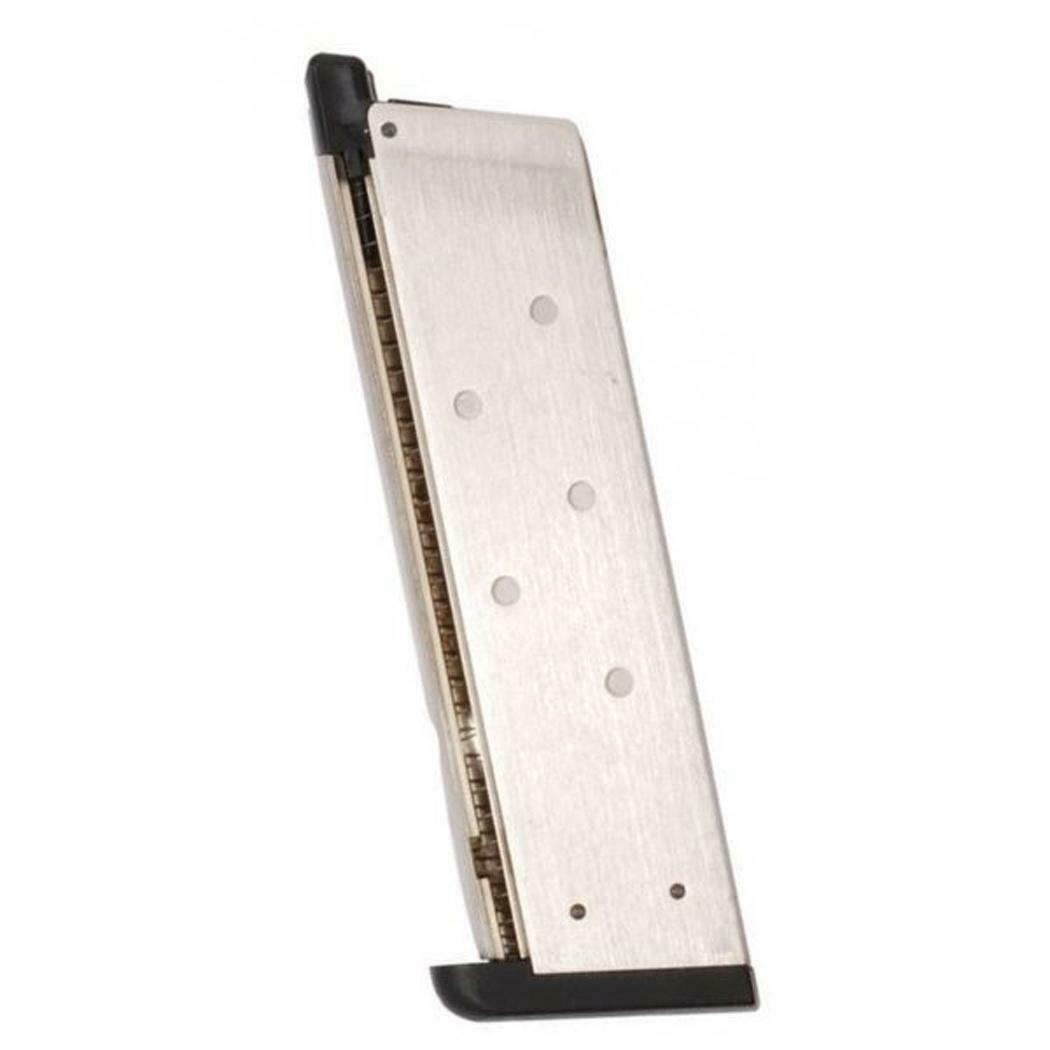 WE Airsoft 1911 MEU Green Gas Magazine 15rd Chrome 6mm