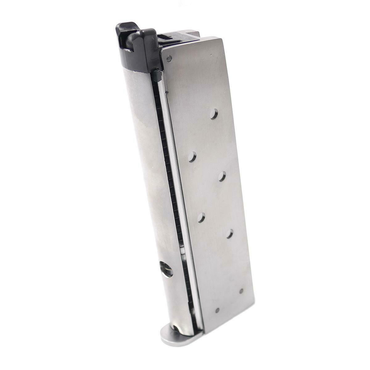 WE M1911 Airsoft Magazine Chrome 15rd GBB Gas 6mm bb