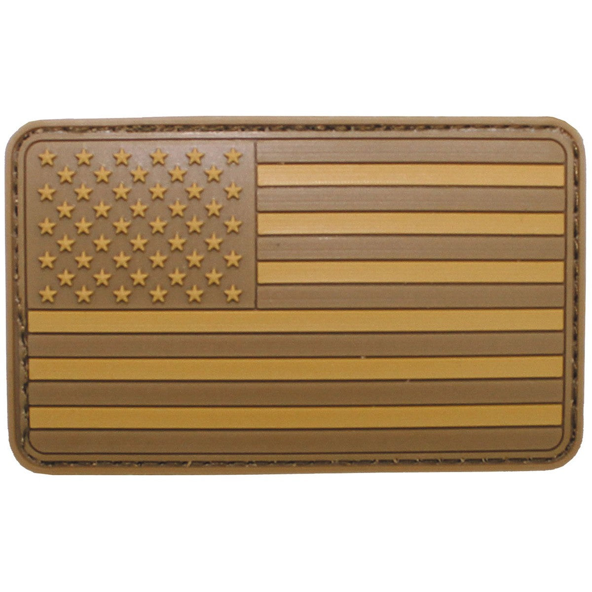 MFH USA Flag Rubber Patch 8 x 5 cm Hook & Loop Subdued Desert