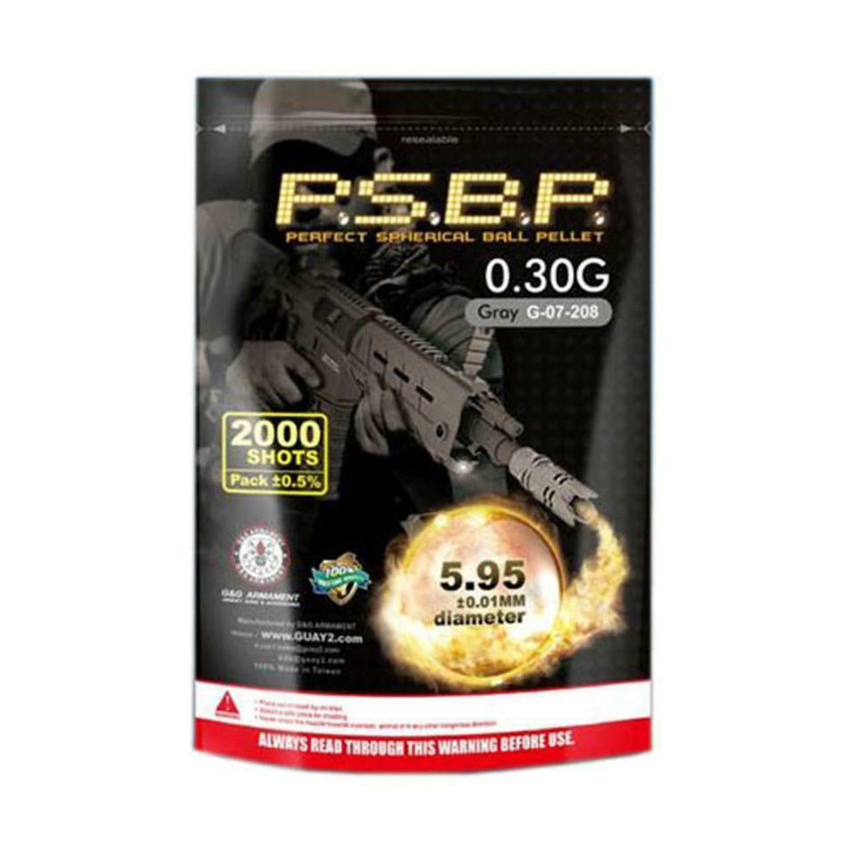 G&G 0.30g BB Pellet 2000 Bag Grey 6mm 