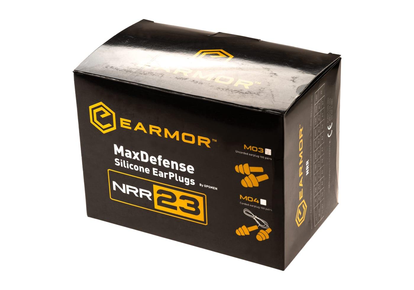 Earmor MaxDefense Silicone Ear Buds Plugs NRR23 100 Pairs