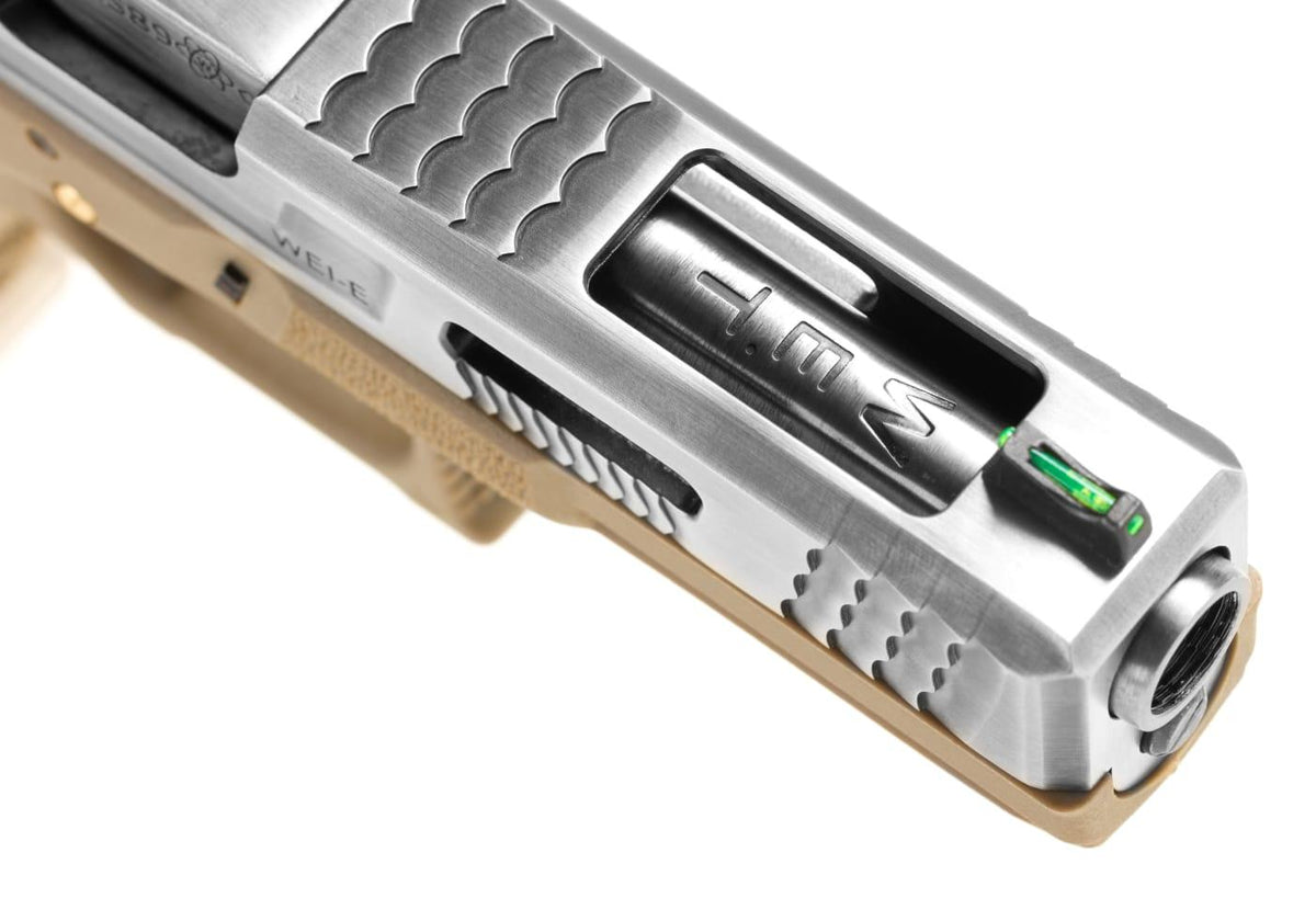 WE Airsoft G-Force EU17 SV Silver Barrel Desert Green Gas Pistol