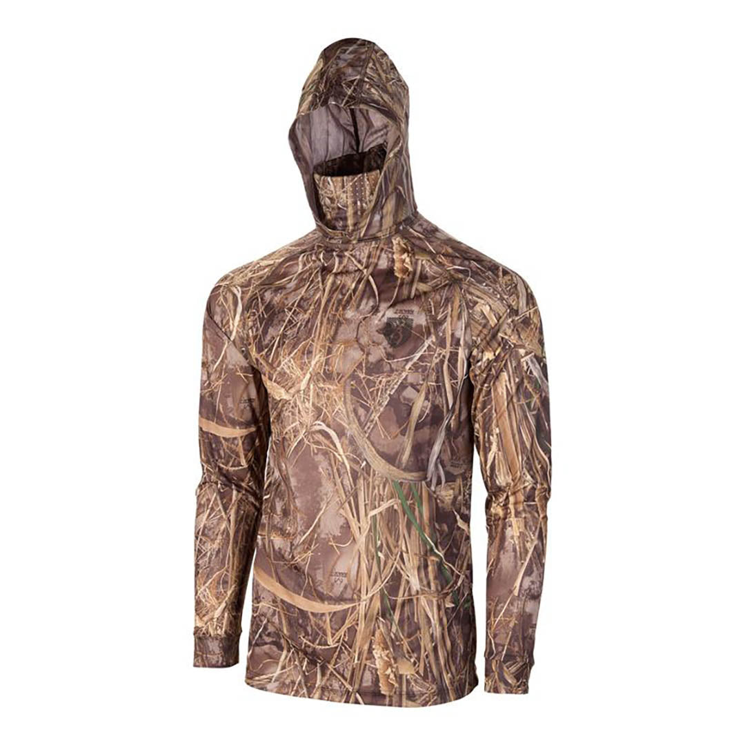 Browning Teamspirit Long Sleeve Men's T-Shirt Hooded Rtmax7 Camo