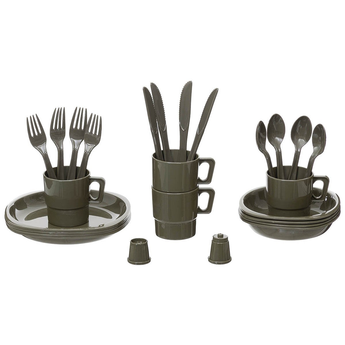 MFH Camping Plastic Mess Kit Set 26 Piece