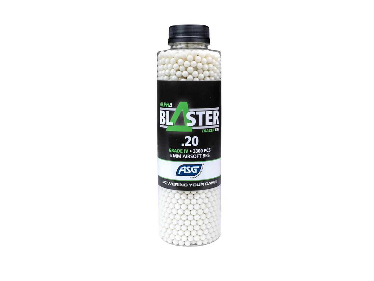 ASG Alpha Blaster Green Tracer BB's 0.20g 3300 Bottle
