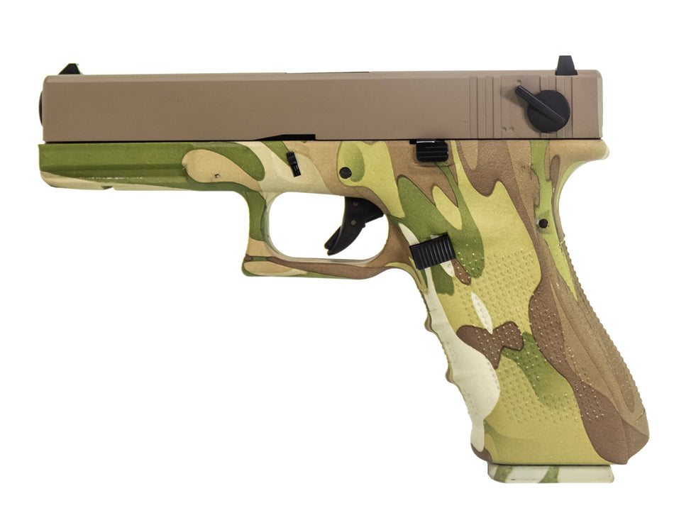 Nuprol Raven Airsoft Pistol Full Auto Camo Frame / Tan Slide