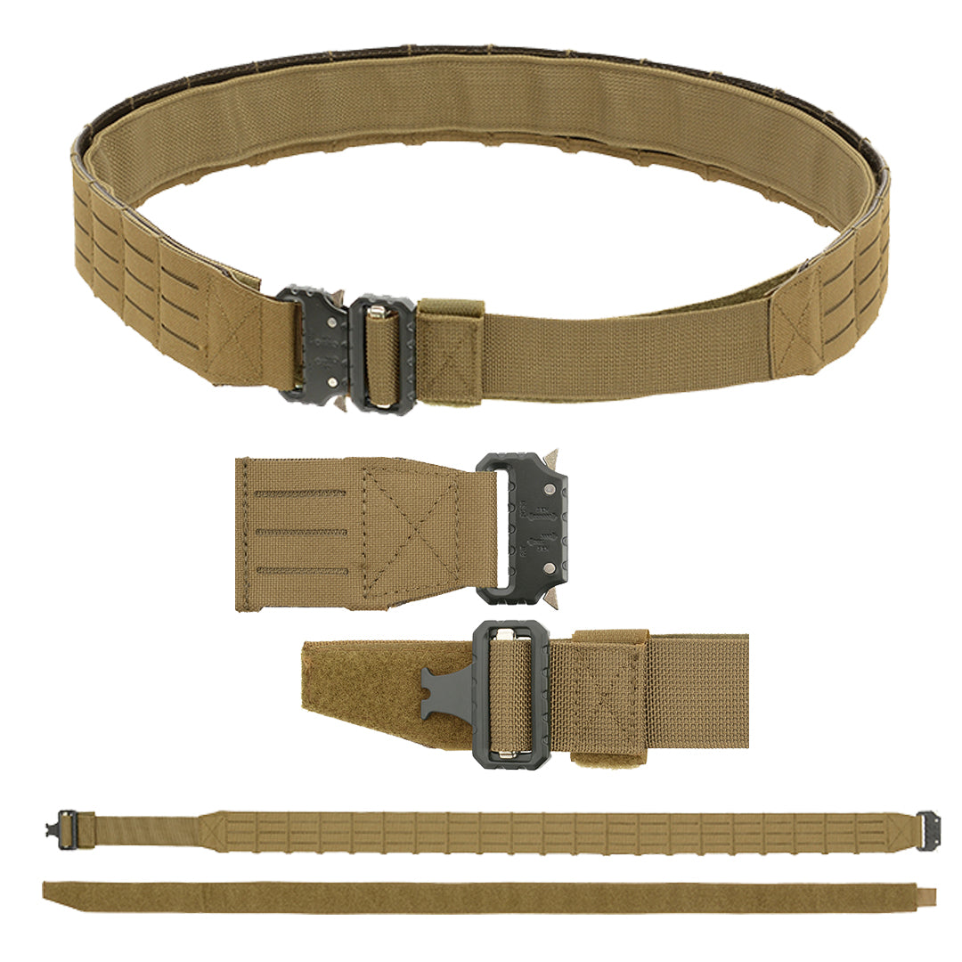 8 Fields Laser Cut Molle Tactical Duty Range Fast Belt QR Coyote