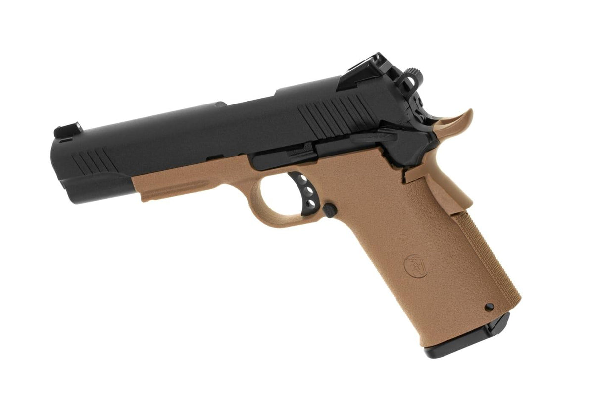 KJ Works KP-11 Gas Blowback Pistol Tan Metal Slide Black 6mm
