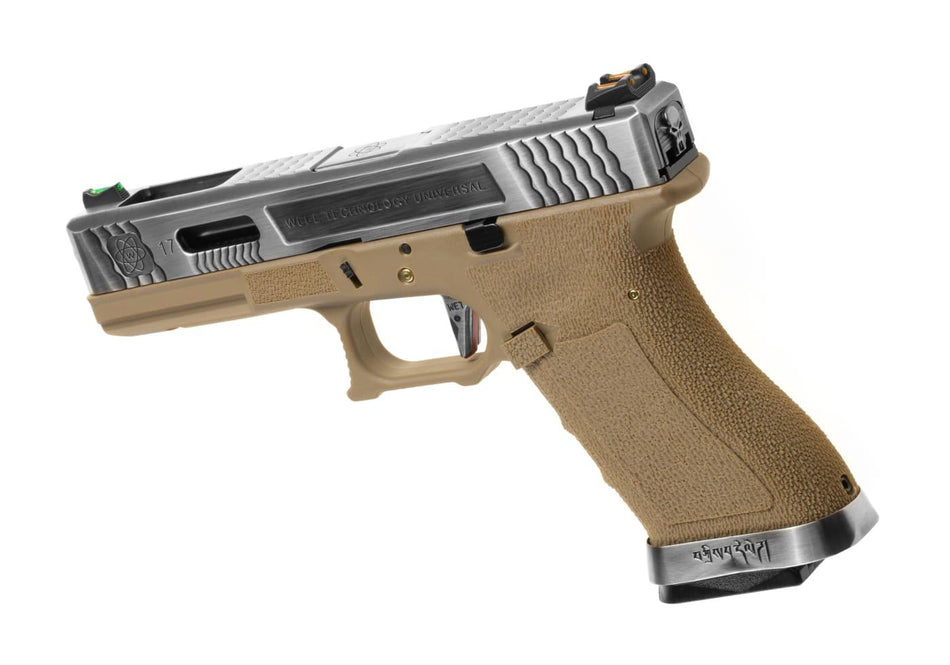 WE Airsoft G-Force EU17 SV Silver Barrel Desert Green Gas Pistol