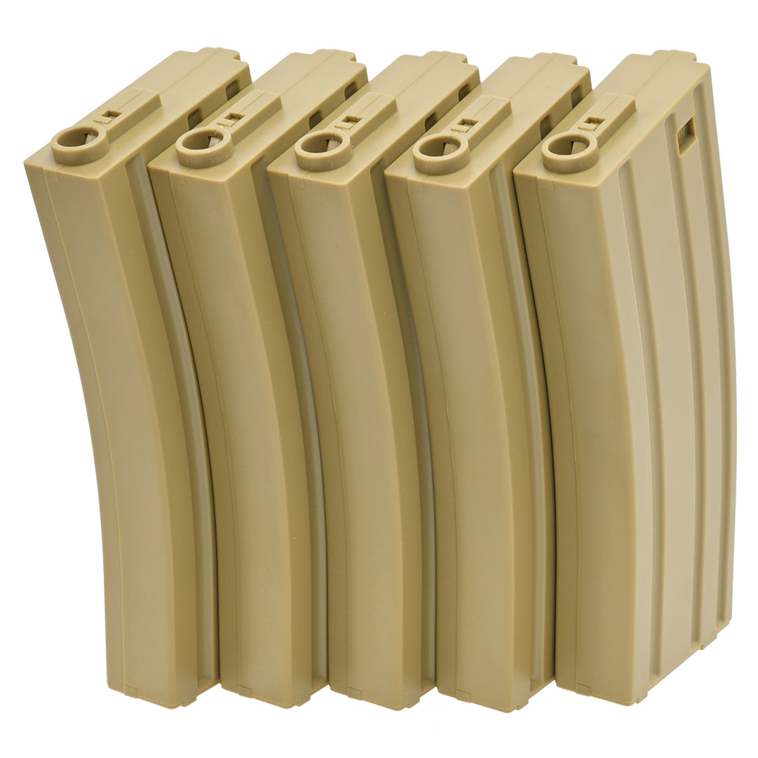 Strike Systems Airsoft Magazine Pack 5pcs M4-Series 140 Rds Tan 6mm bb