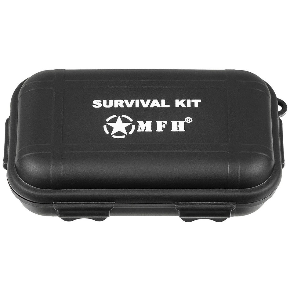 MFH Survival Kit Small 22 Piece Black Saw