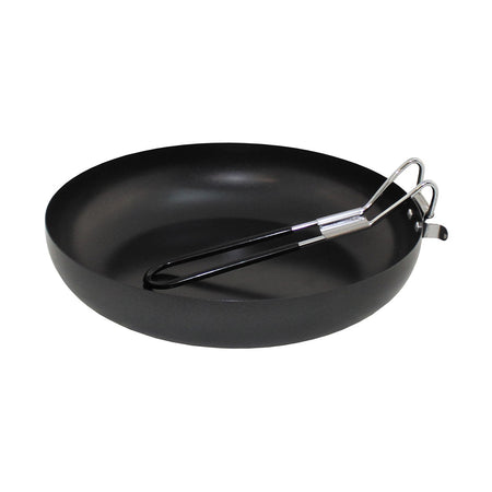 FOX Outdoor Camping Frying Pan with Foldable Handle Small Black Silver