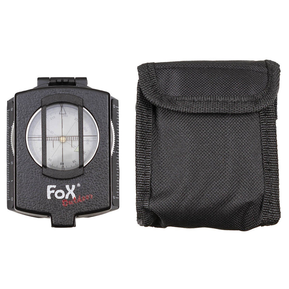 Fox Outdoor Precision Metal Body Compass Black