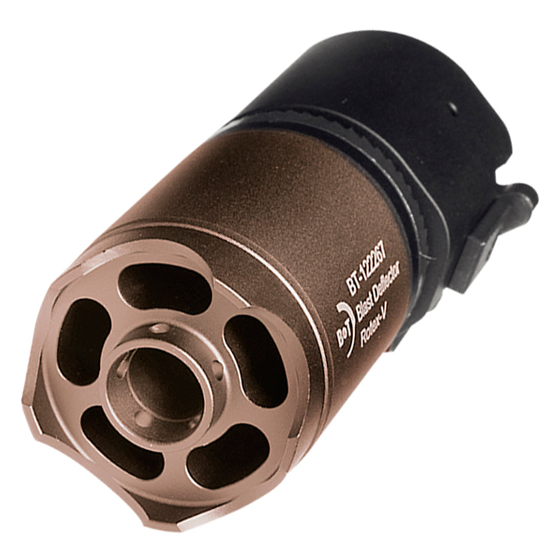 B&T Rotex-V Barrel Extension Mock Suppressor 95mm Blast Deflector Mud Desert/Tan