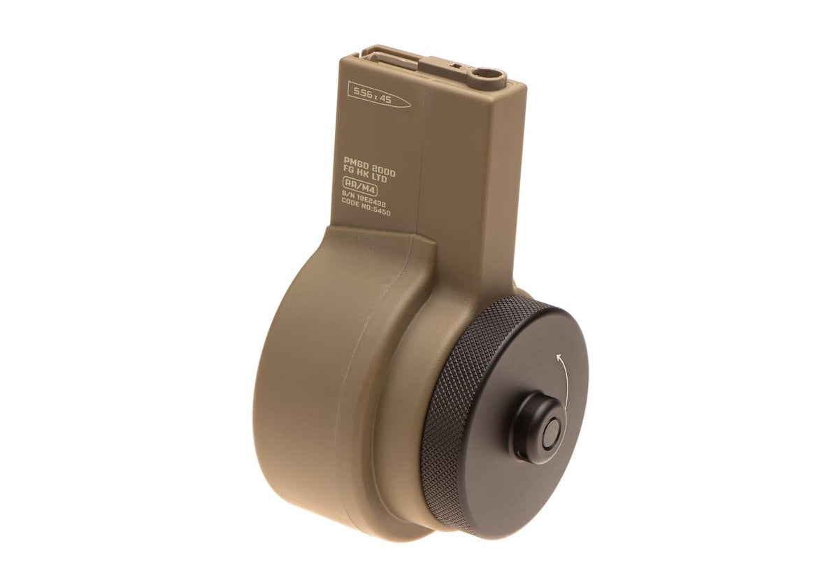 ARES Airsoft M4 Manual Wind Drum Mag 2150rd Tan 6mm