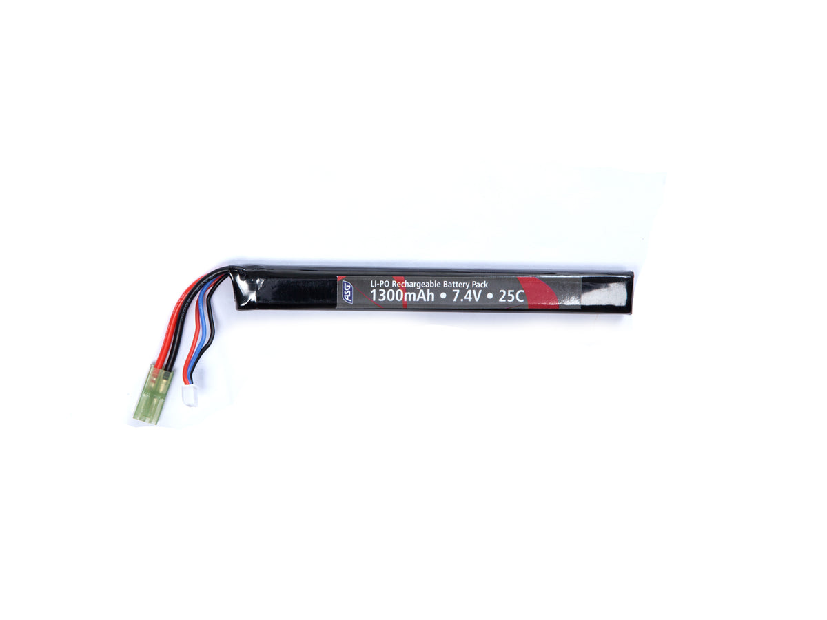 ASG Airsoft Rifle LiPo Battery 7.4 1300 mAh Stick Buffer Tube Type (In Store Only)