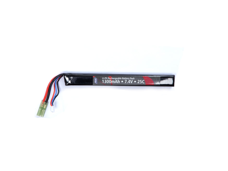ASG Airsoft Rifle LiPo Battery 7.4 1300 mAh Stick Buffer Tube Type (In Store Only)