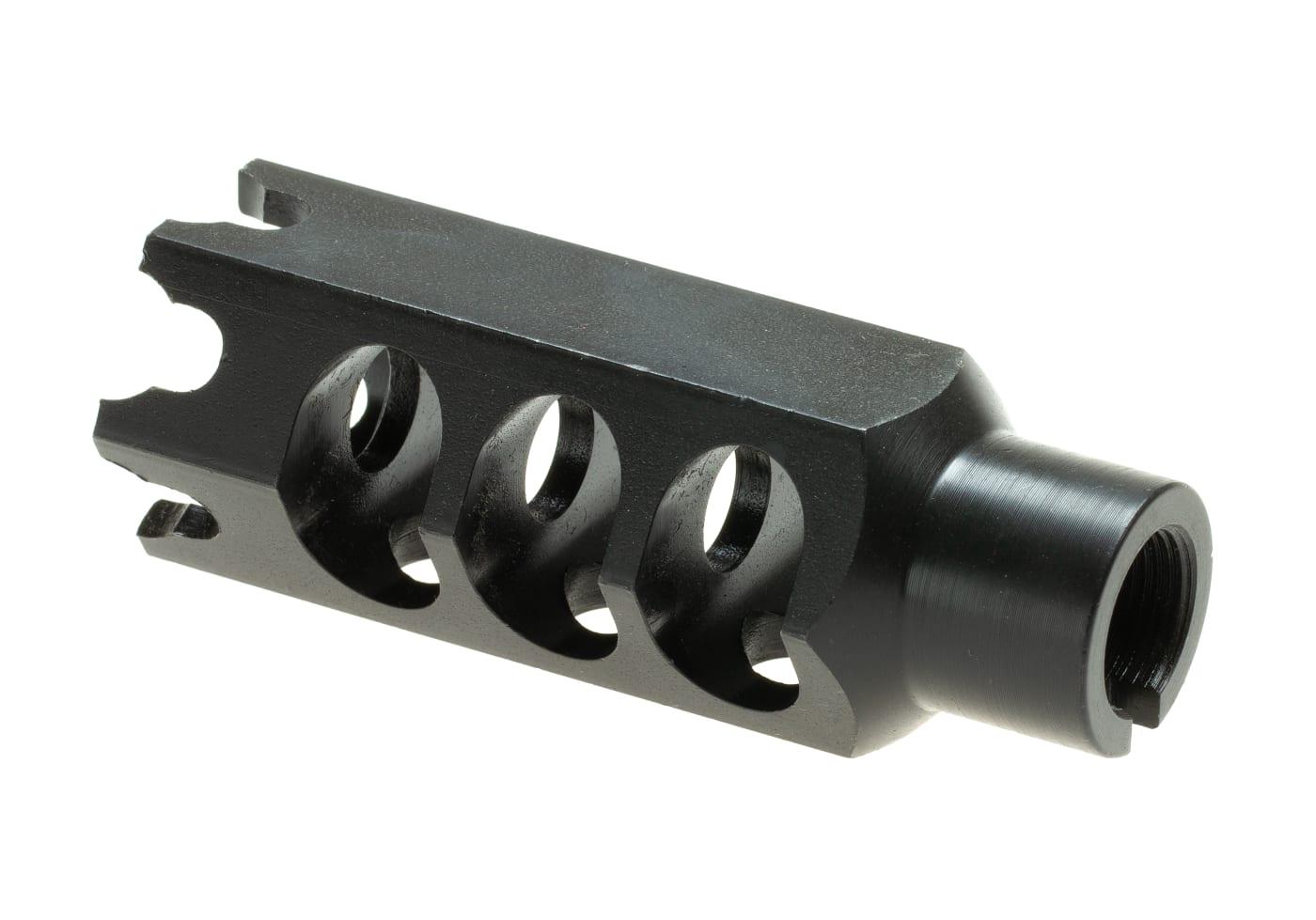 LCT Airsoft Hexagon Flash Hider Black 14mm CCW