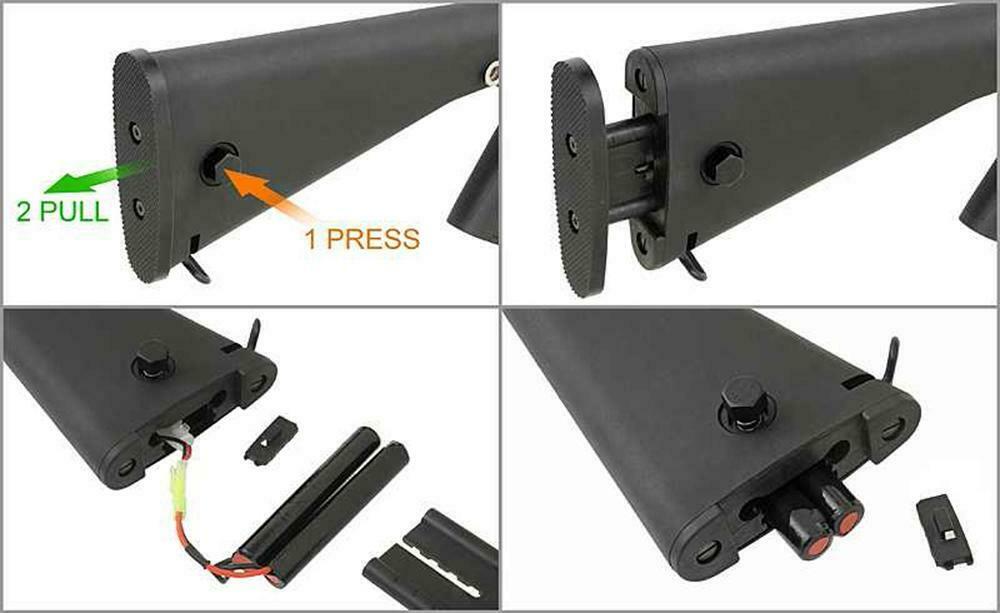 Cyma Airsoft Fixed Full Stock For SR25 M4 M16 Black