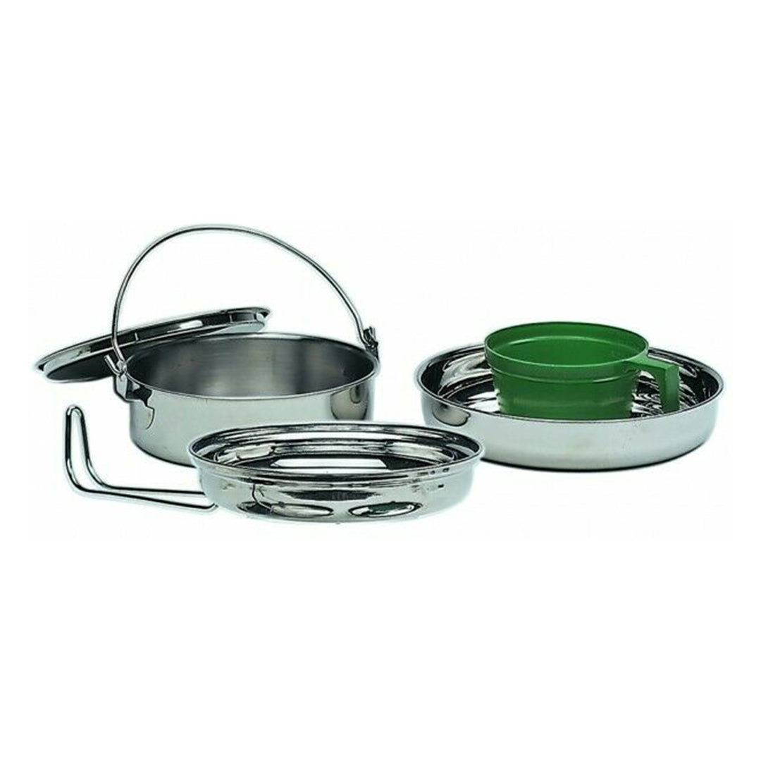 Mil-Tec 1 Person Camping Cook Set Stainless Steel 
