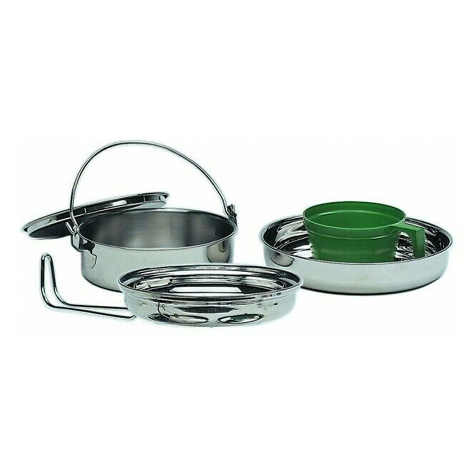 Mil-Tec 1 Person Camping Cook Set Stainless Steel 