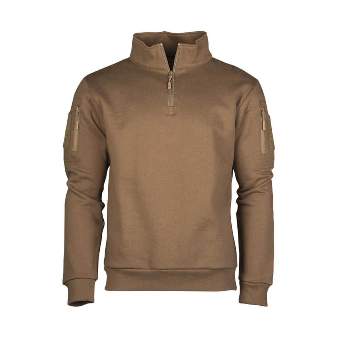 Mil-Tec Mens Mid Layer Sweatshirt with Zipper Dark Coyote