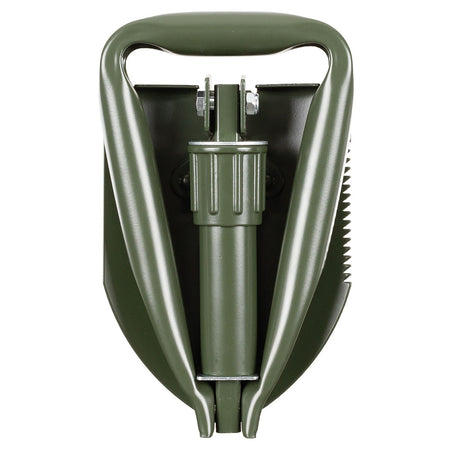 MFH Army Style Mini Folding Spade Shovel 3 Part OD Green