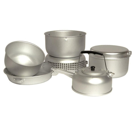 Mil-Tec Camping Cook Pot Set 9-Pc with Stove Burner