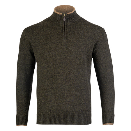 Jack Pyke Mens Ashcombe Pullover Zipknit Dark Olive 