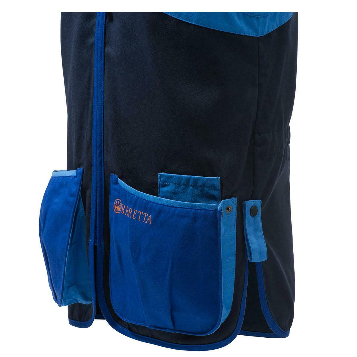 Beretta Full Cotton Shooting Vest Skeet Blue & Navy