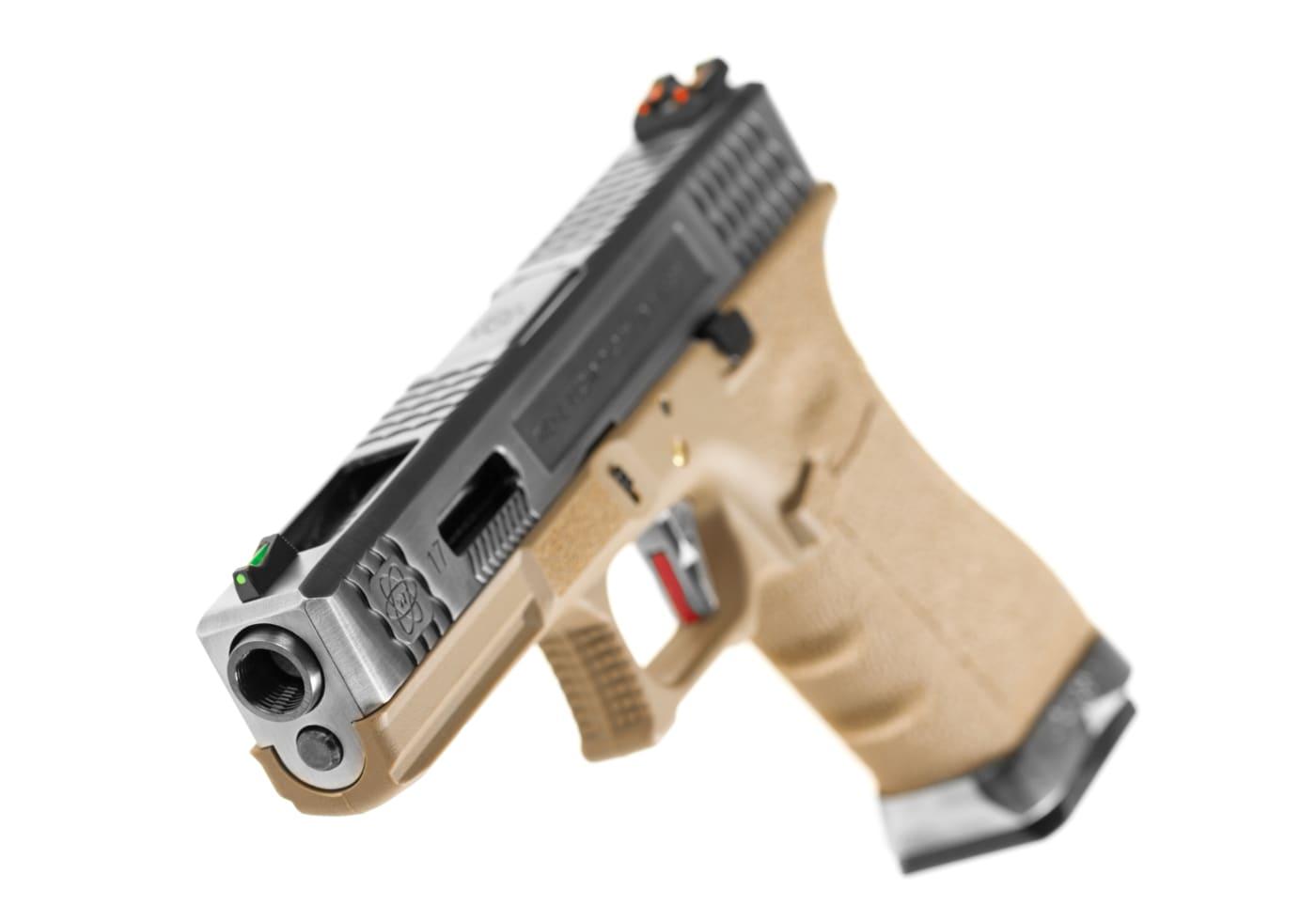 WE Airsoft G-Force EU17 SV Silver Barrel Desert Green Gas Pistol