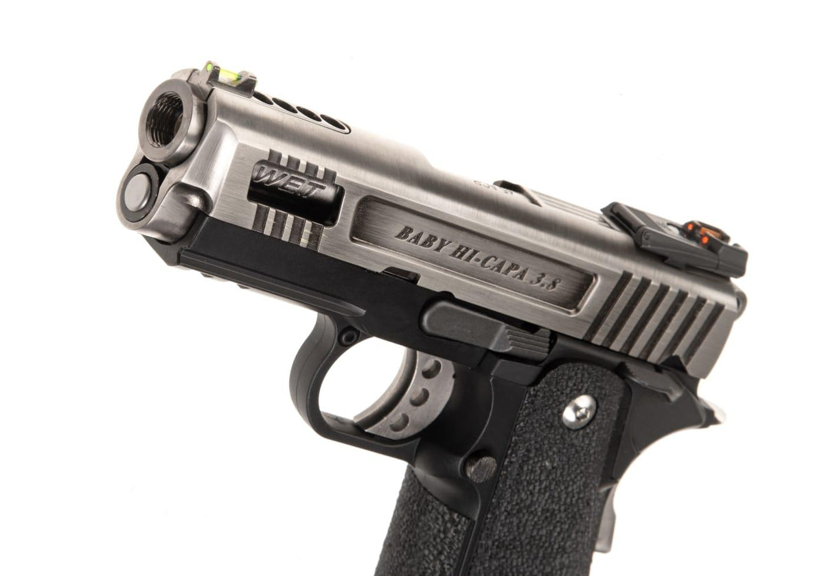 WE Hi-Capa 3.8 Force Full Metal GBB Silver Slide Pistol