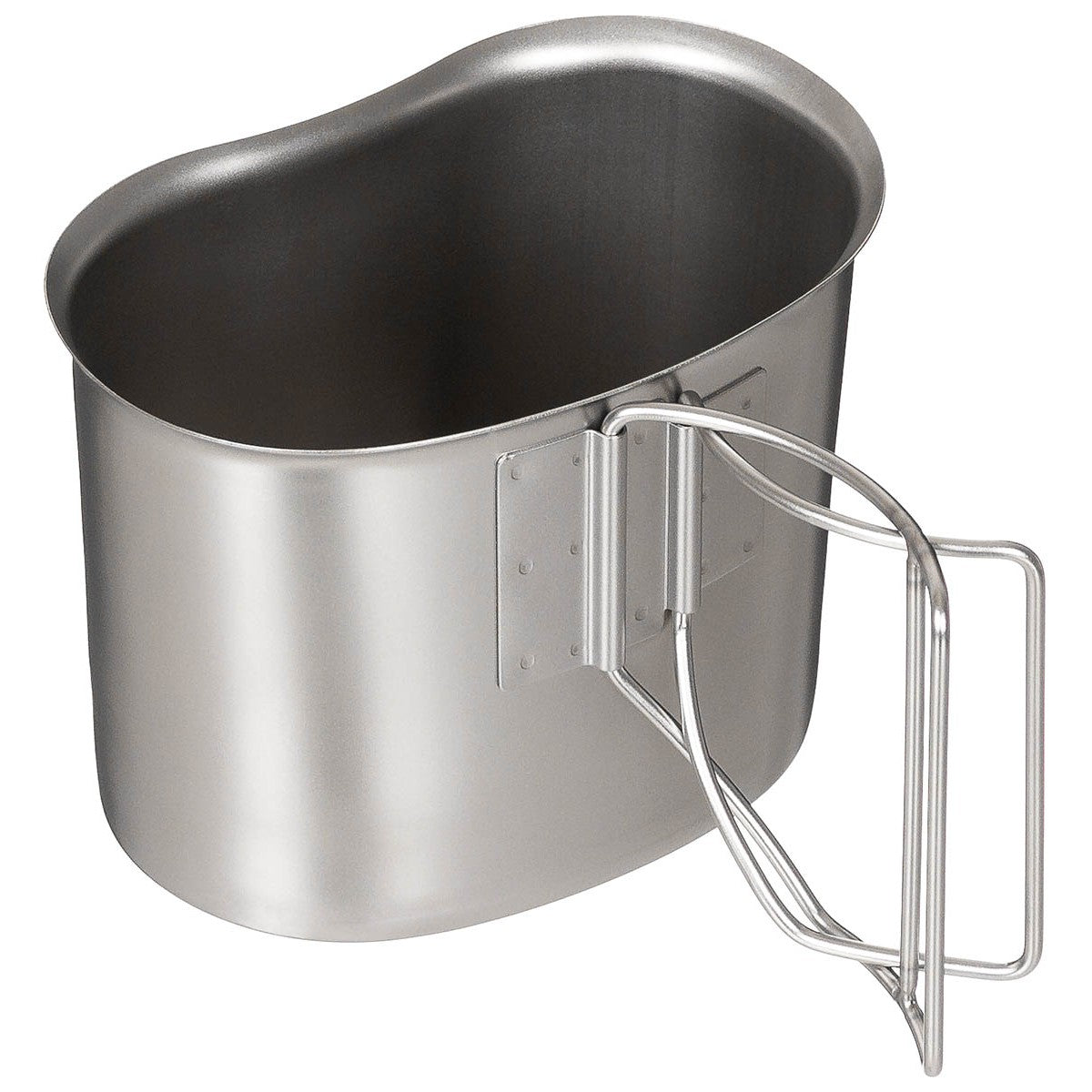 MFH US Canteen Cup Mess Tin Stainless Steel Foldable Handles