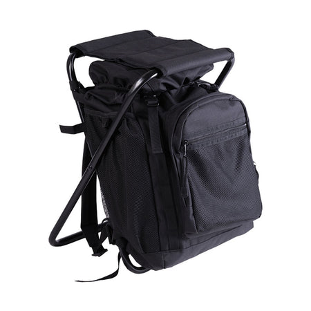 Mil-Tec Fishing Backpack with Stool Black 20Ltr 