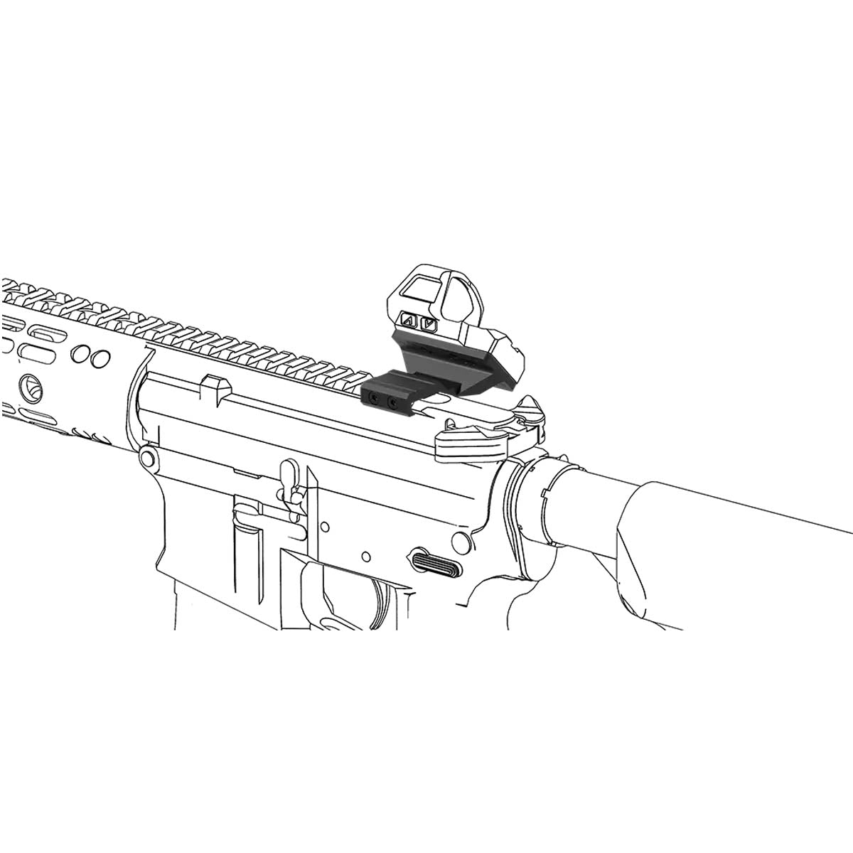 Vector Optics Universal Offset Red Dot Scope Picatinny Mount Black