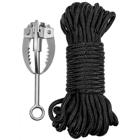 MFH Grappling Hook Metal Foldable With Rope