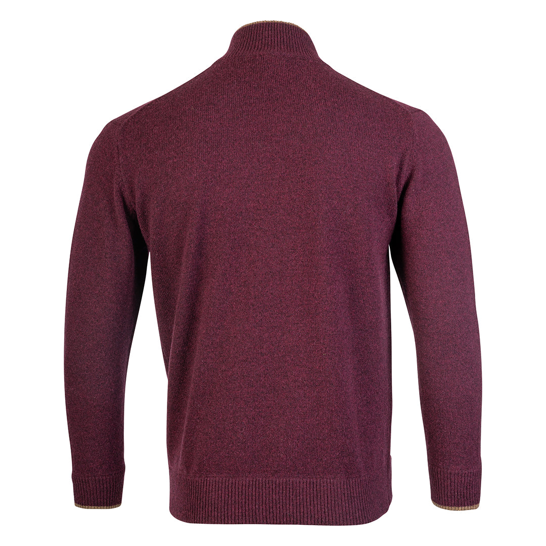 Jack Pyke Ashcombe Mens Pullover Zipknit Plum 