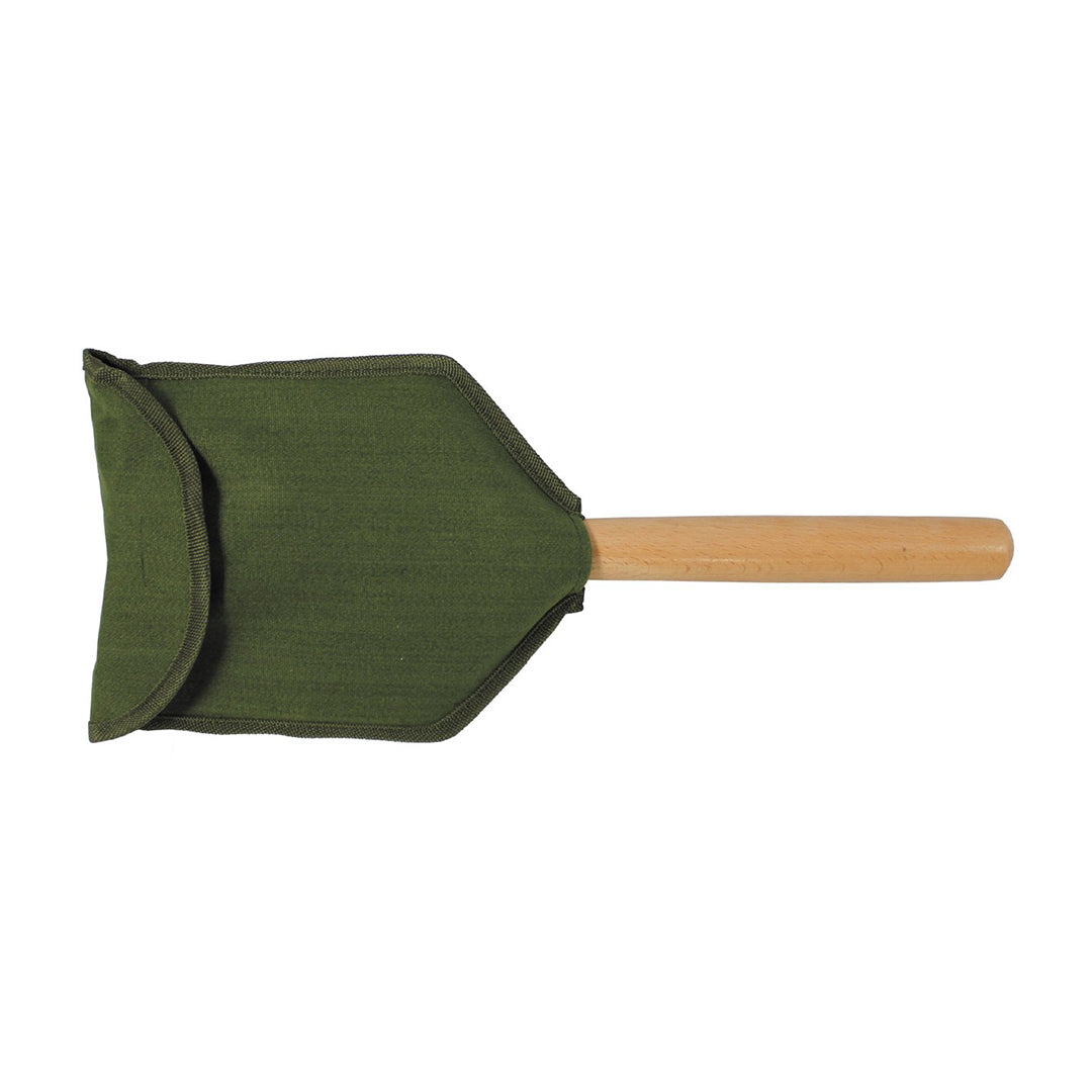 MFH Deluxe Folding Spade with Carrying Case Wooden Handle