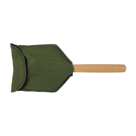 MFH Deluxe Folding Spade with Carrying Case Wooden Handle