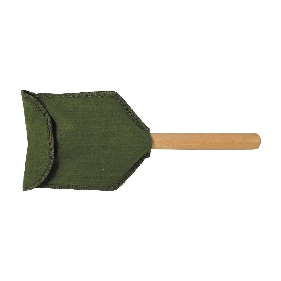 MFH Deluxe Folding Spade with Carrying Case Wooden Handle