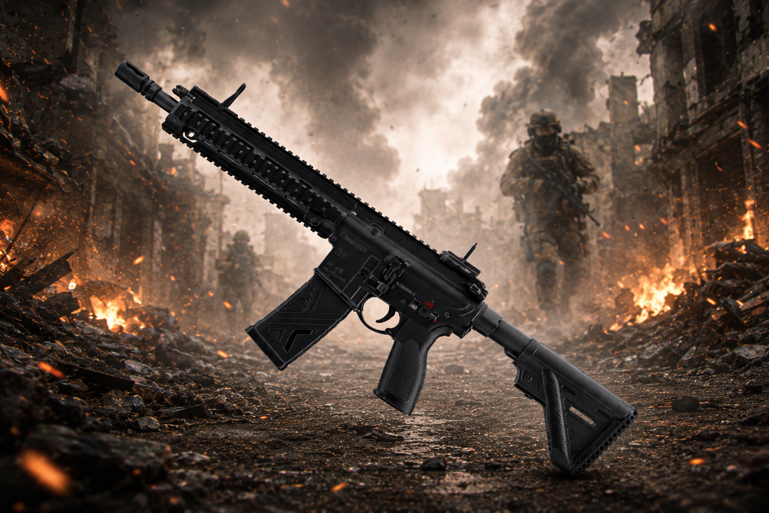 Black HK416-style airsoft rifle – Airsoft rifles at Bullseye Country Sport