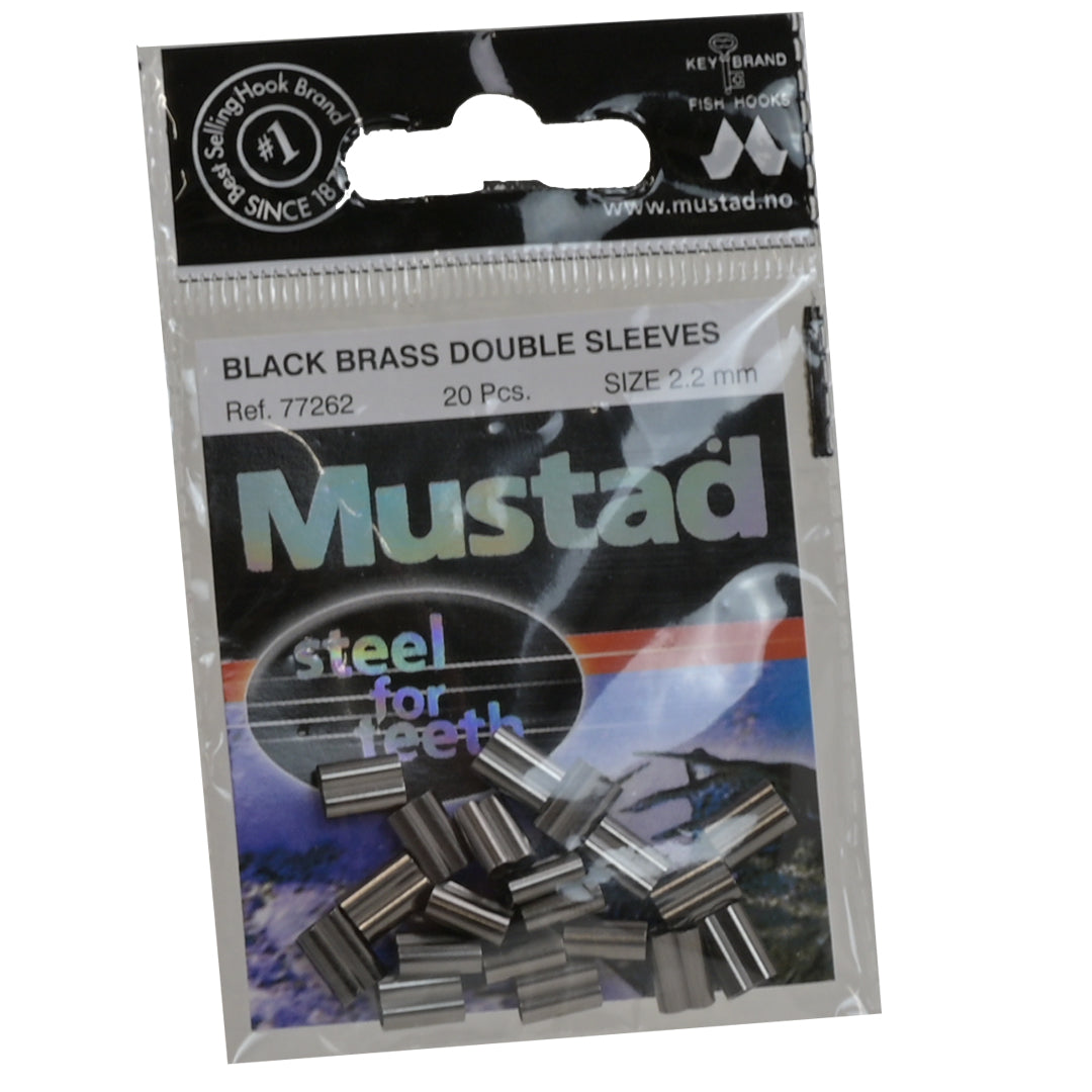 Mustad Fishing Black Brass Sleeve Double 2.2mm