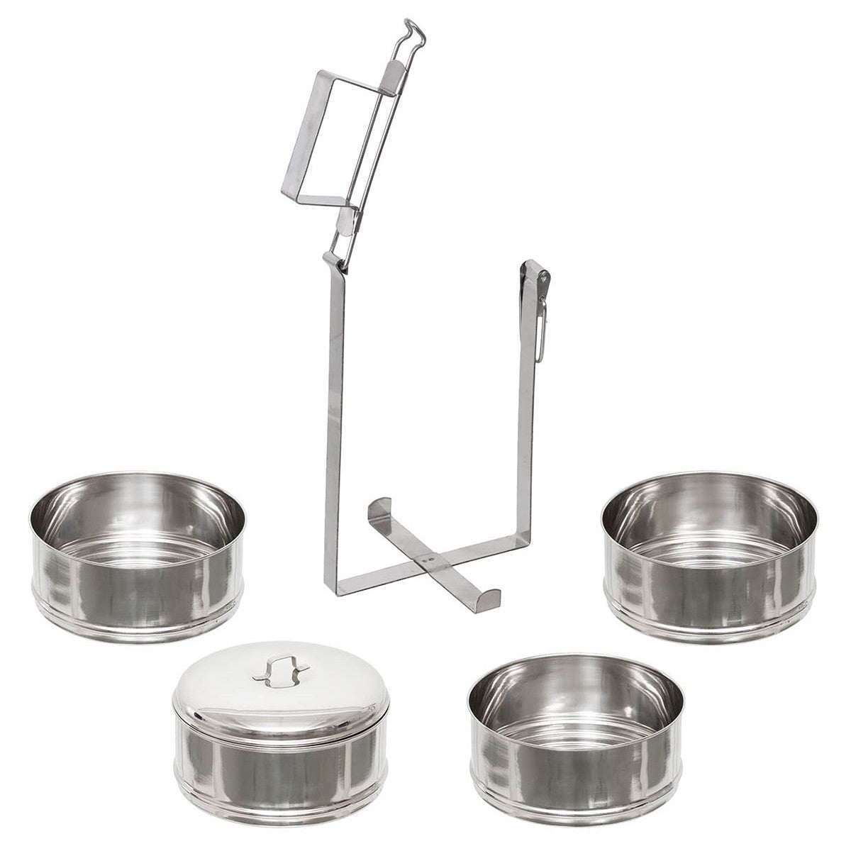 Fox Outdoors Camping Saucepan Set 4 Part Stainless Steel