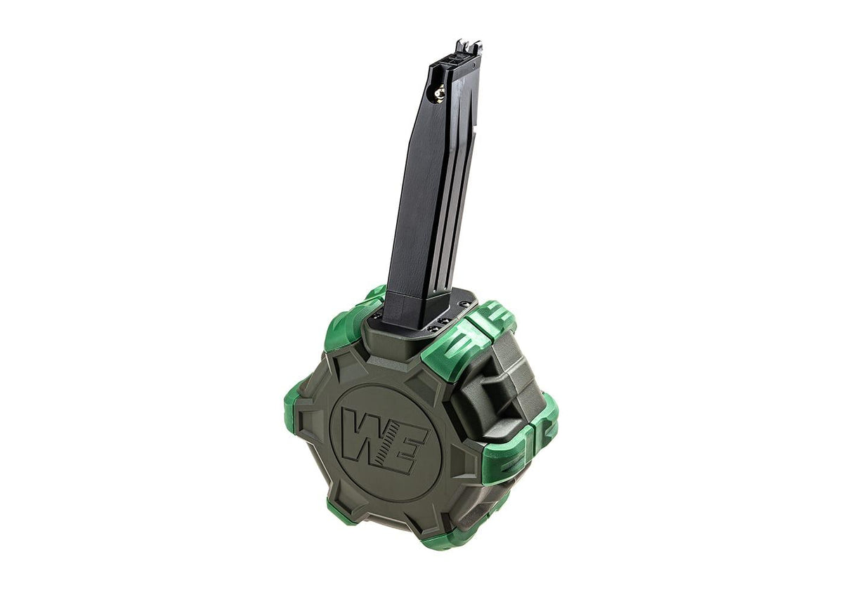 WE Airsoft Hi-Capa 5.1 4.3 Series Pistol Drum Magazine Green Gas 350rd 